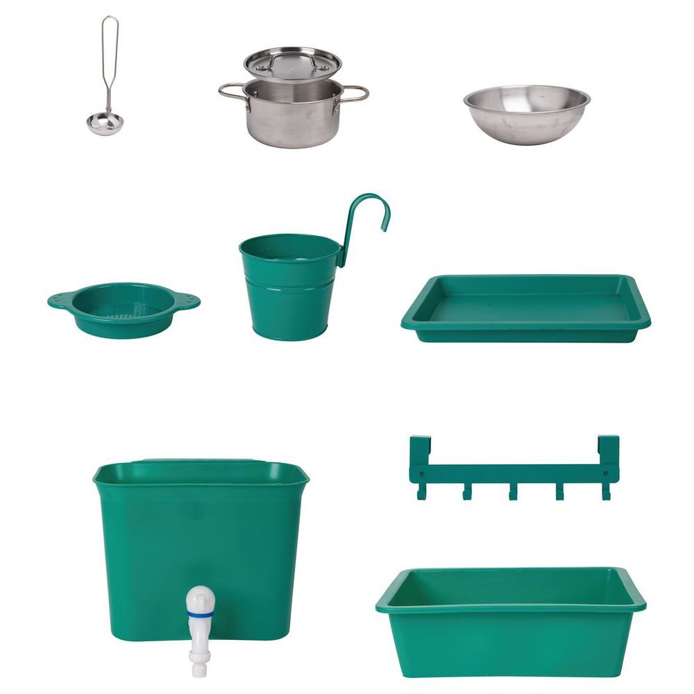 Hape - Personalized Outdoor Kitchen Playset With Accessories - 10 Pc Set