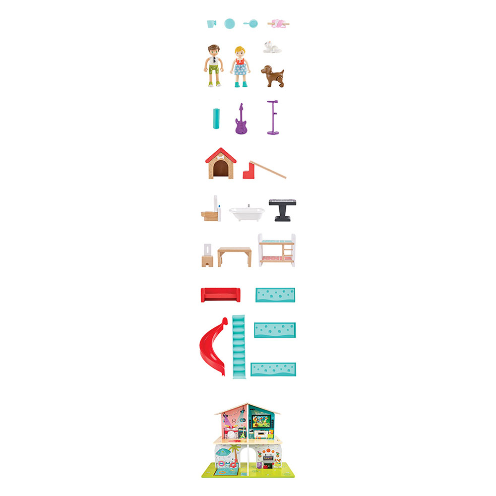Hape - Personalized Rock And Slide Wooden Playhouse With Sound Effects