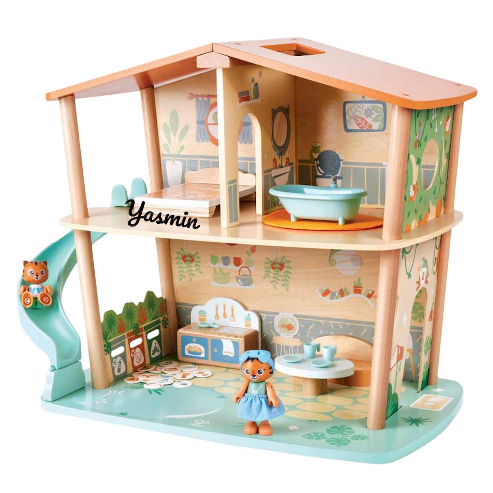 Hape - Personalized Tiger's Wooden Jungle House - 34 Pc Set