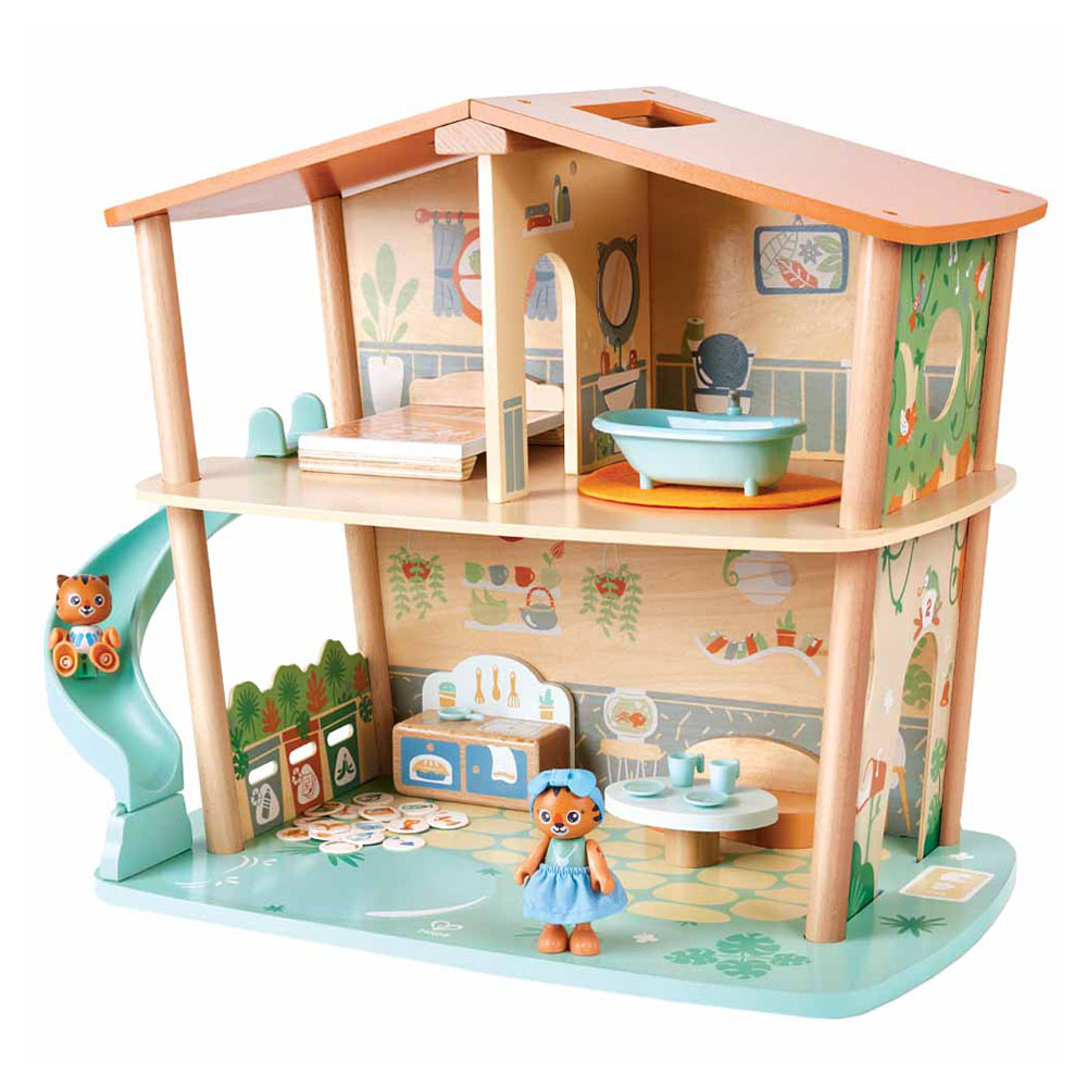Hape - Personalized Tiger's Wooden Jungle House - 34 Pc Set