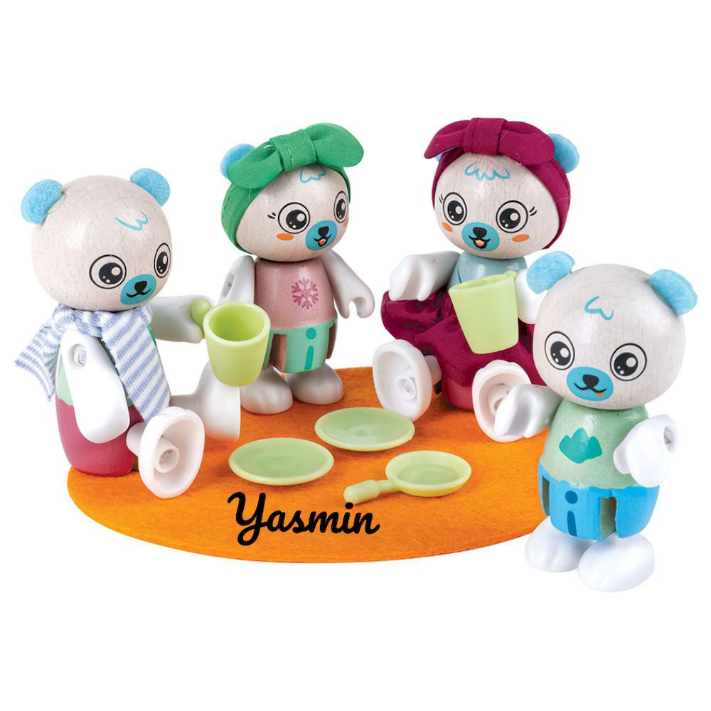 Hape - Personalized Green Planet Explorers FSC Polar Bear Family - 10 Pc Set