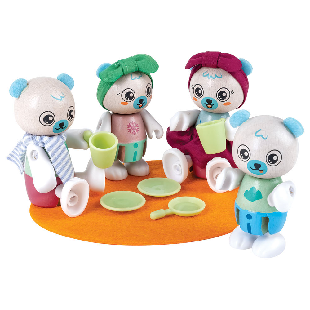 Hape - Personalized Green Planet Explorers FSC Polar Bear Family - 10 Pc Set
