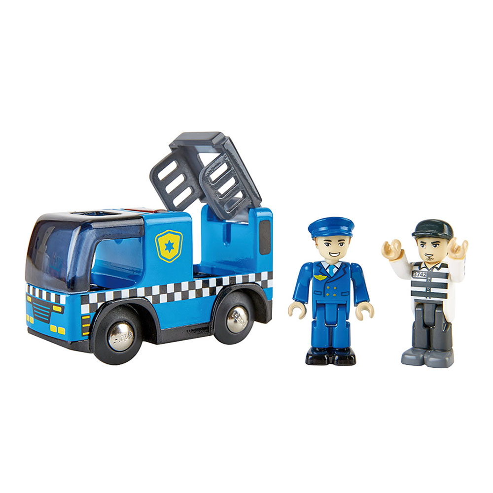 Hape - Personalized Police Car With 2 Figures - Blue