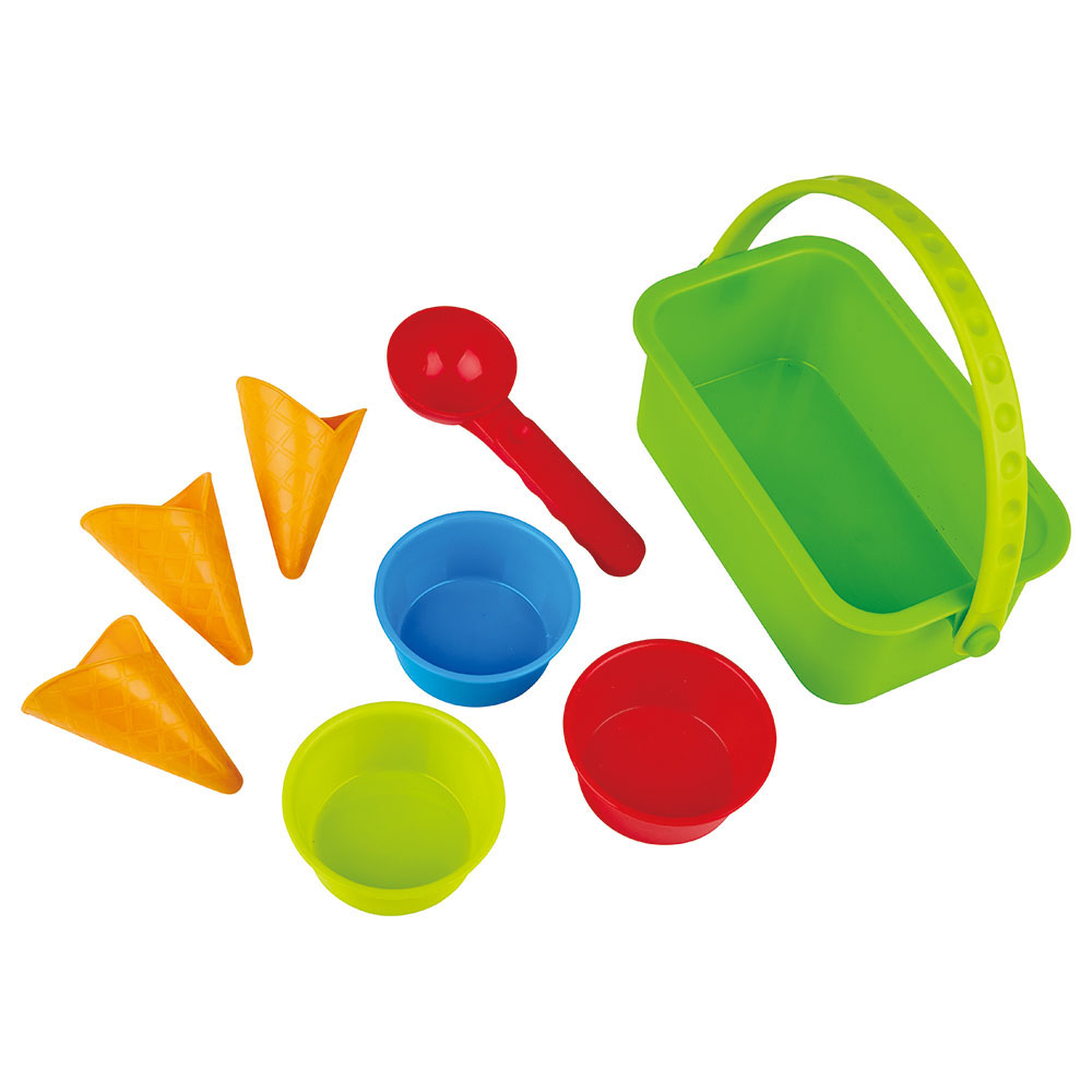 Hape - Personalized Ice Cream Shop Beach And Sand Toy Set - 8 Pc Set