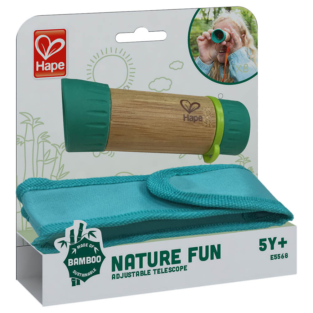 Hape - Personalized Adjustable Bamboo Telescope With Wrist Strap