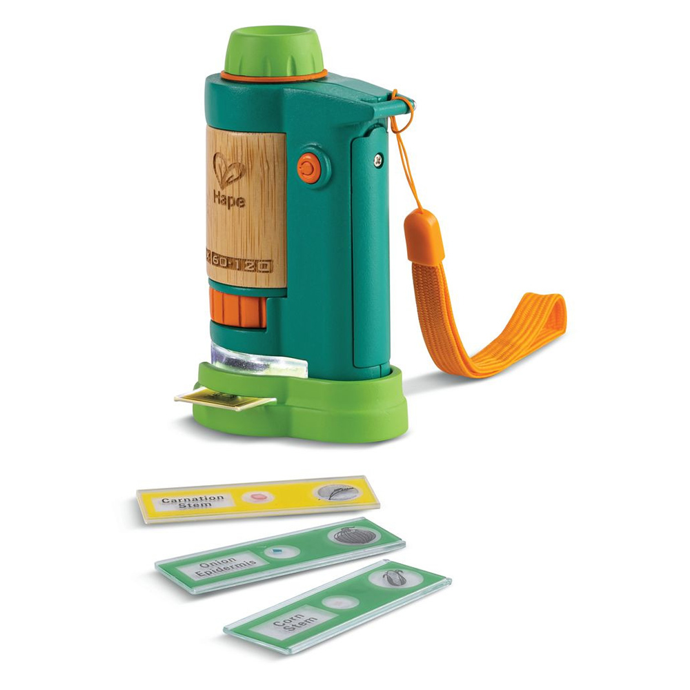 Hape - Personalized Nature Fun Bamboo Field Microscope - 6 Pc Set