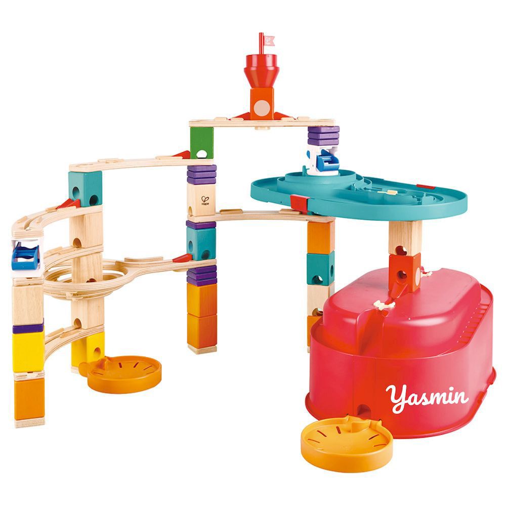 Hape - Personalized Quadrilla Stack Track Marble Run -28 Pc Set