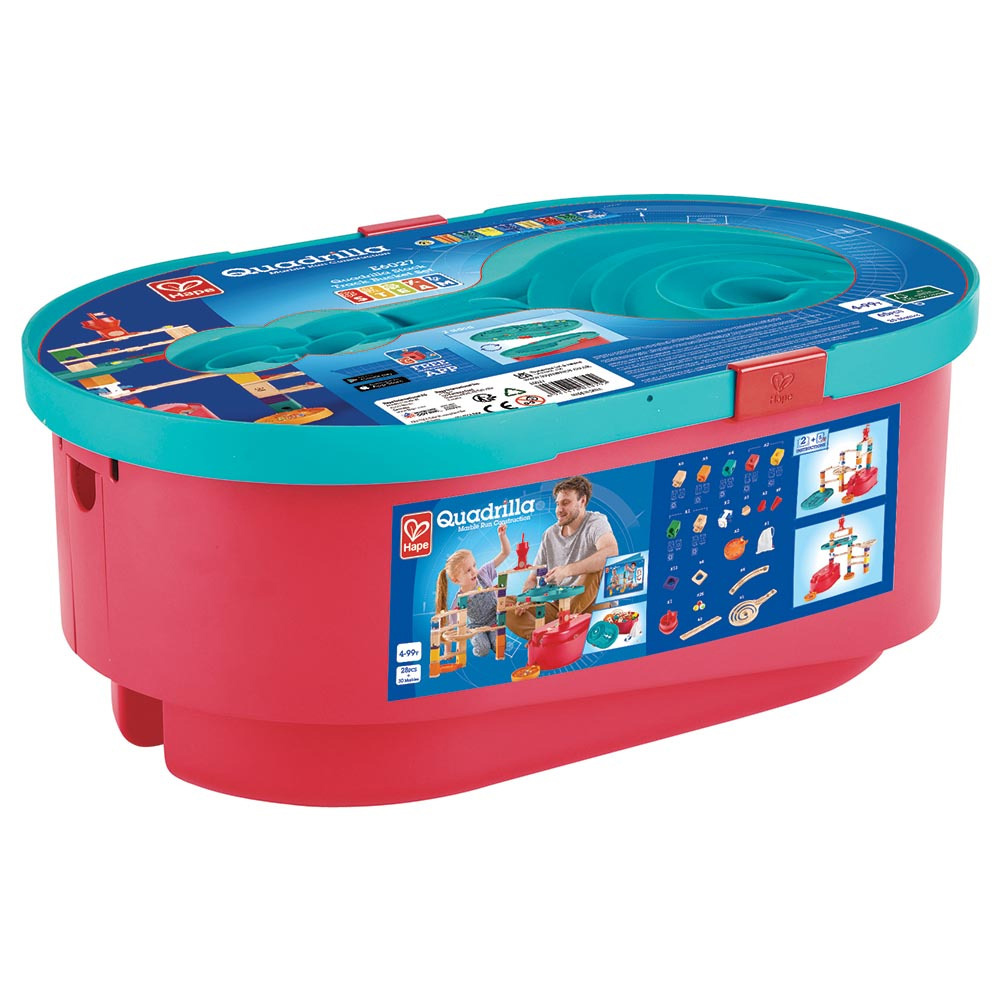 Hape - Personalized Quadrilla Stack Track Marble Run -28 Pc Set