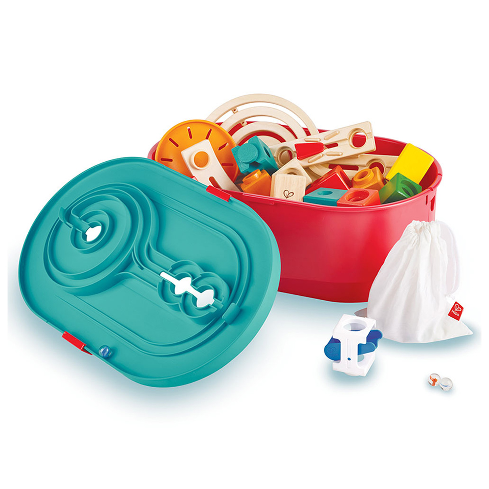 Hape - Personalized Quadrilla Stack Track Marble Run -28 Pc Set