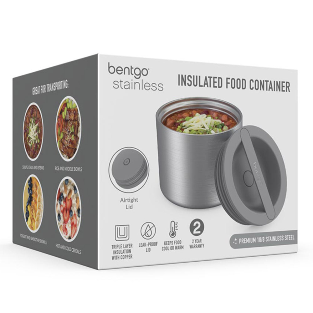 Bentgo - Personalized Stainless Steel Insulated Food Container - Silver - 560 ml