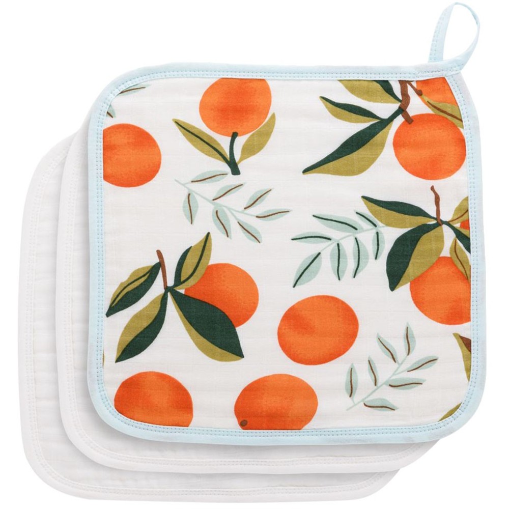 Anvi Baby - Personalized Face Cloth - Orange Orchard - 3 Pc Set