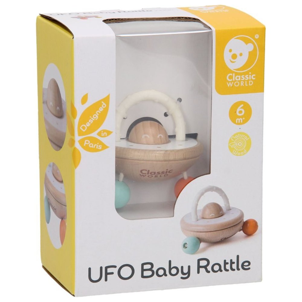 Classic World - Personalized UFO Baby Rattle BPA Free +6 months