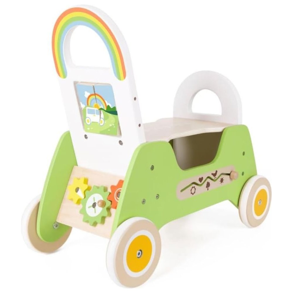 Classic World - Personalized 2-In-1 Wooden Rider And Baby Walker