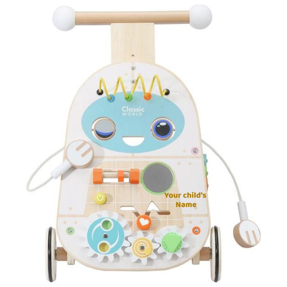 Classic World - Personalized Wooden Robot Activity Walker
