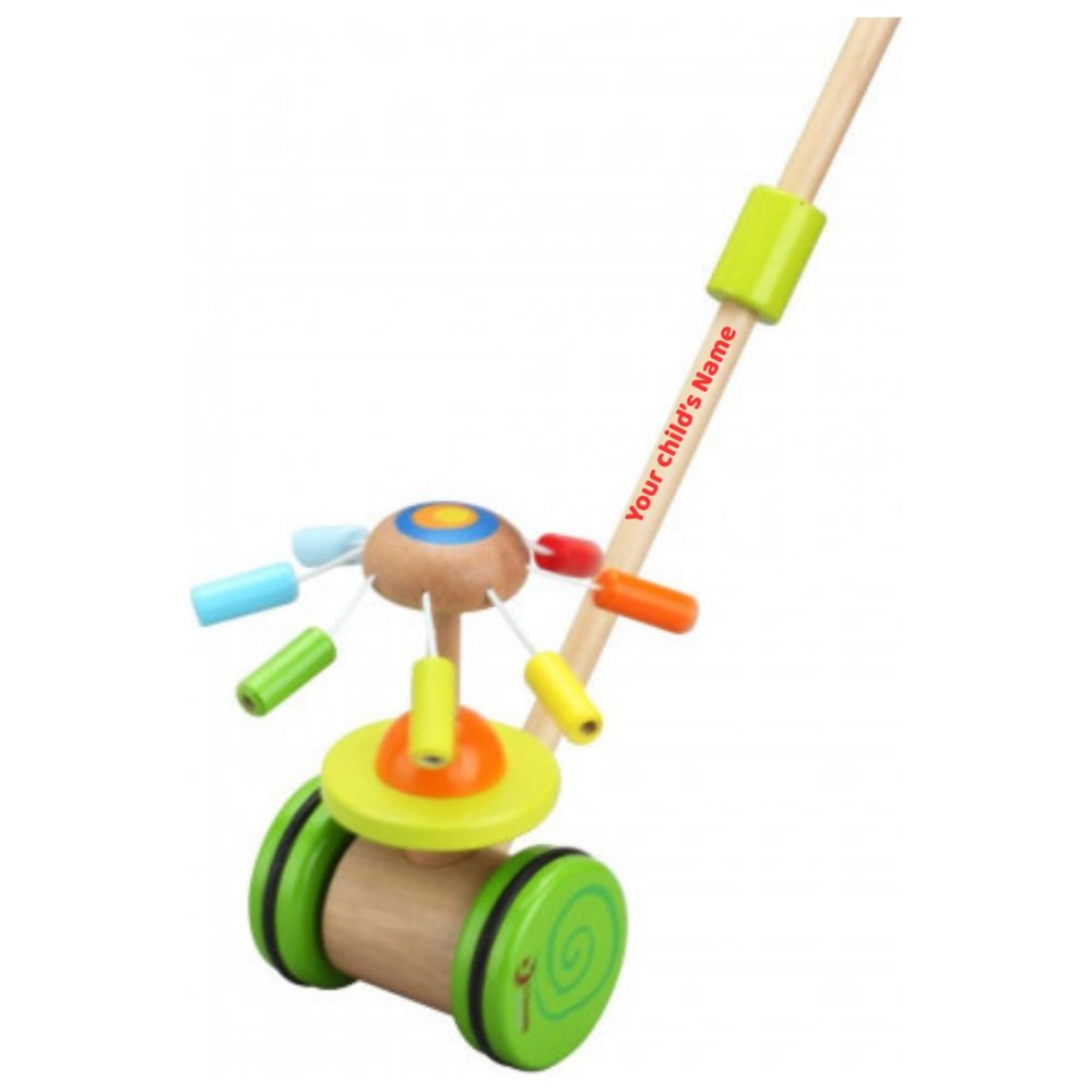 Classic World - Personalized Push Rainbow Wooden Toy