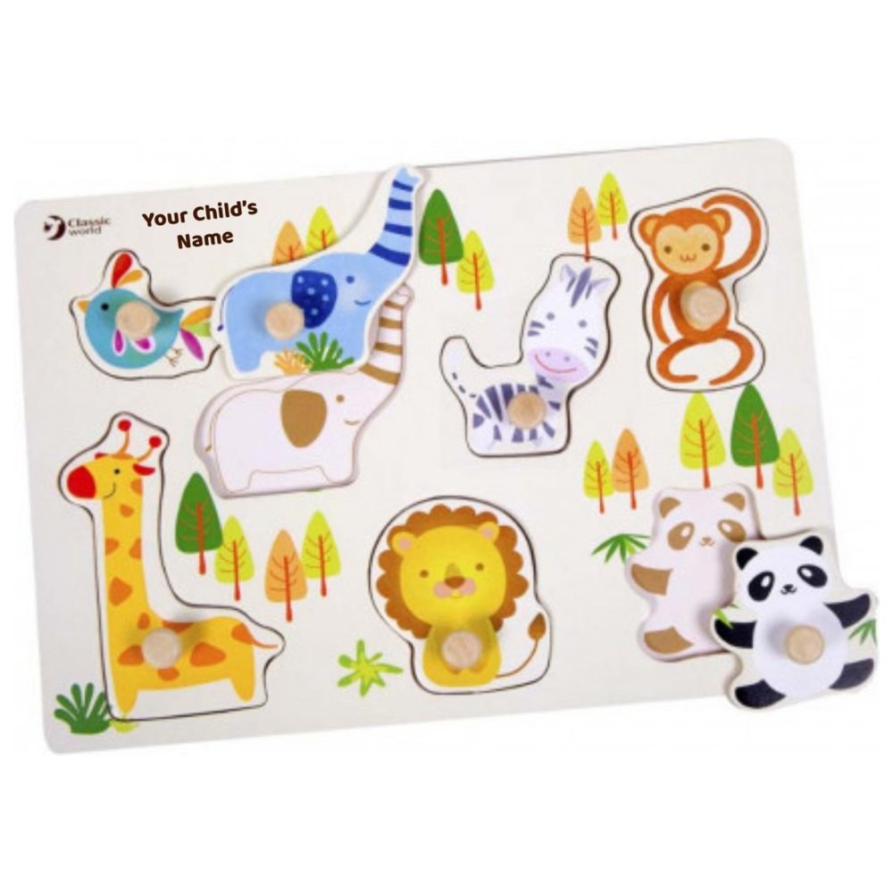 Classic World - Personalized Zoo Puzzle BPA Free | +18 months