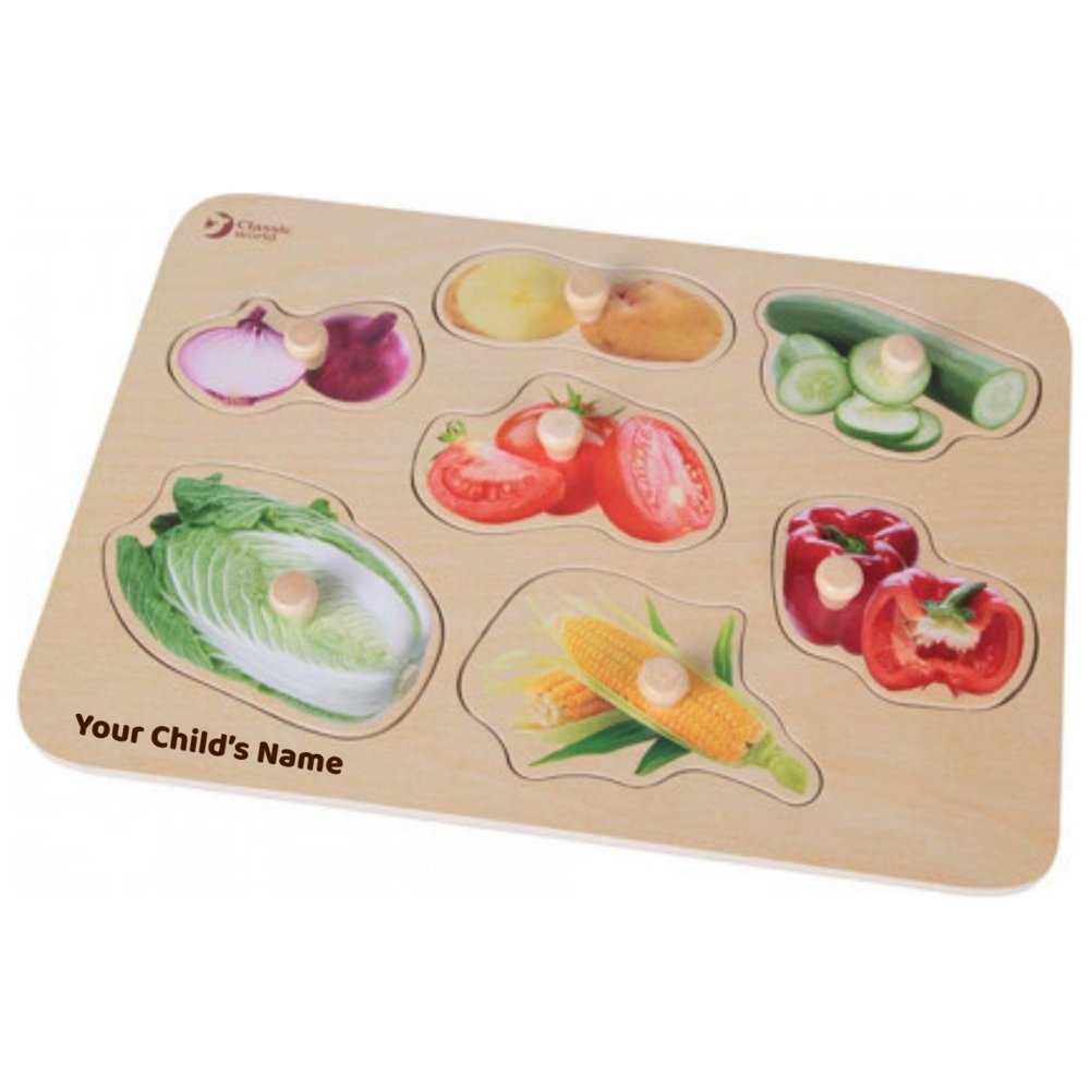 Classic World - Personalized Vegetable Puzzle | BPA Free | +18m
