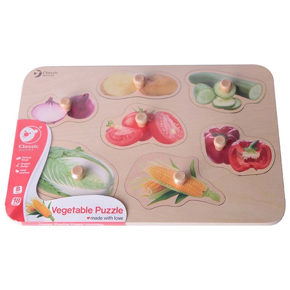 Classic World - Personalized Vegetable Puzzle | BPA Free | +18m
