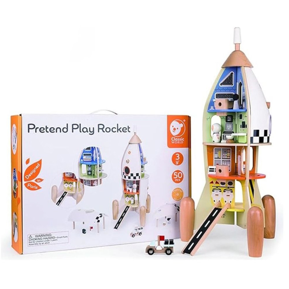 Classic World - Personalized Wooden Rocket Toy
