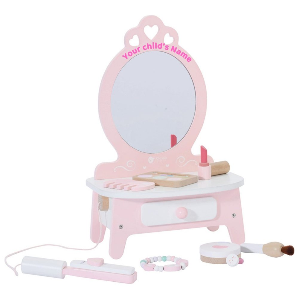 Classic World - Personalized Wooden Dresser With Accessories - Pink