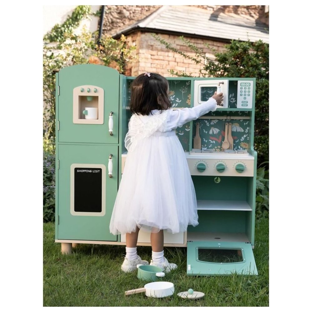 Classic World - Personalized Vintage Wooden Kitchen With Accessories - Green