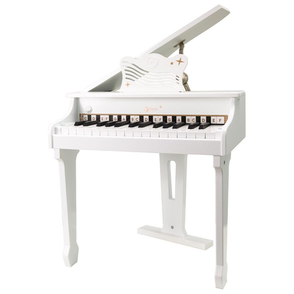 Classic World - Personalized Grand Wooden Piano With Stool - White