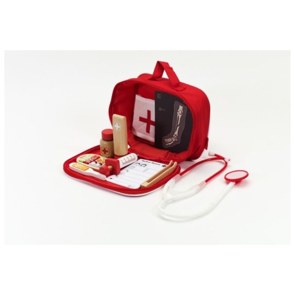 Classic World - Personalized Wooden Medical Kit - 19 Pc Set