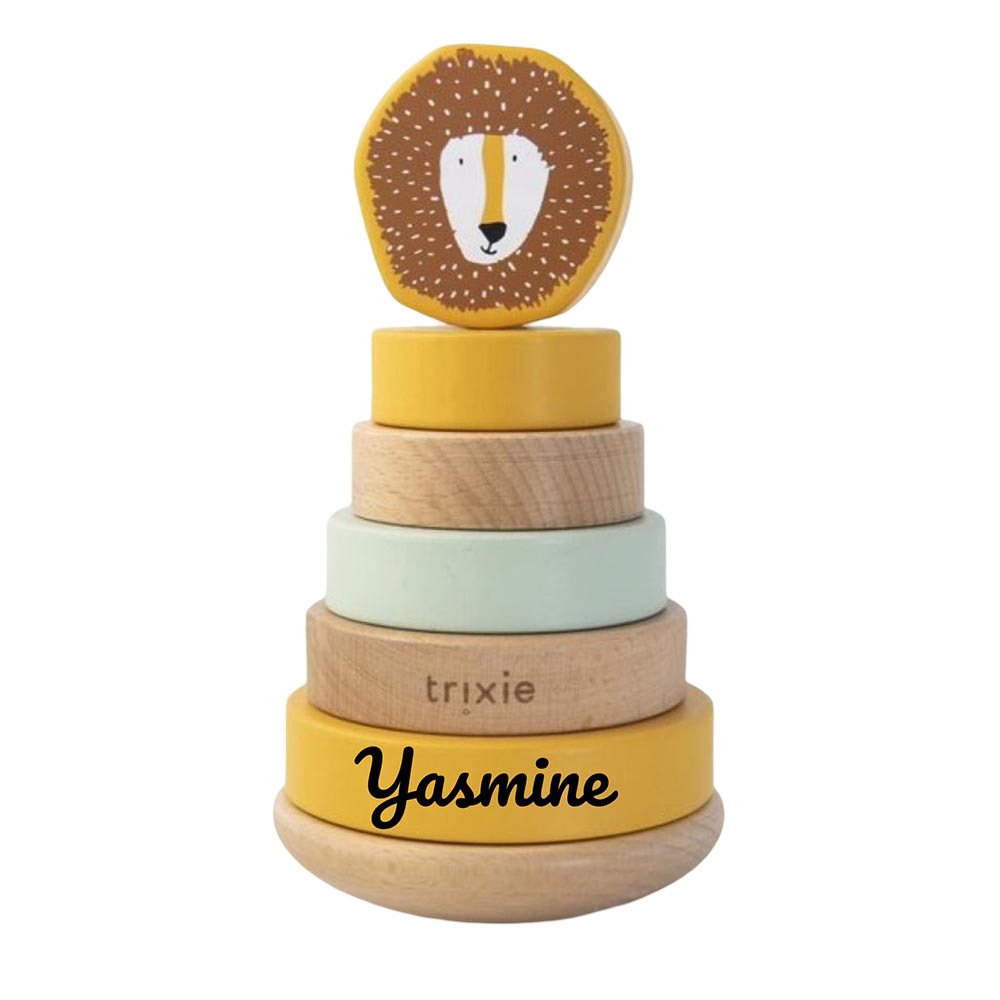Trixie - Personalized Wooden Stacking Toy - Mr. Lion