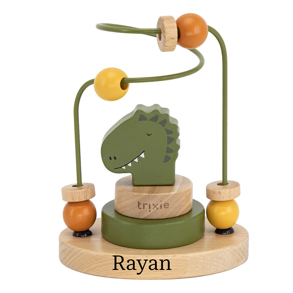 Trixie - Personalized Wooden Beads Maze - Mr. Dino
