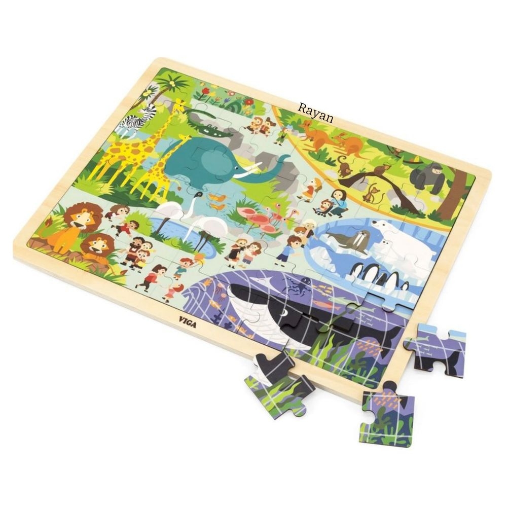 Viga - Personalized Zoo Jigsaw Puzzle - Multicolor - 48 Pcs