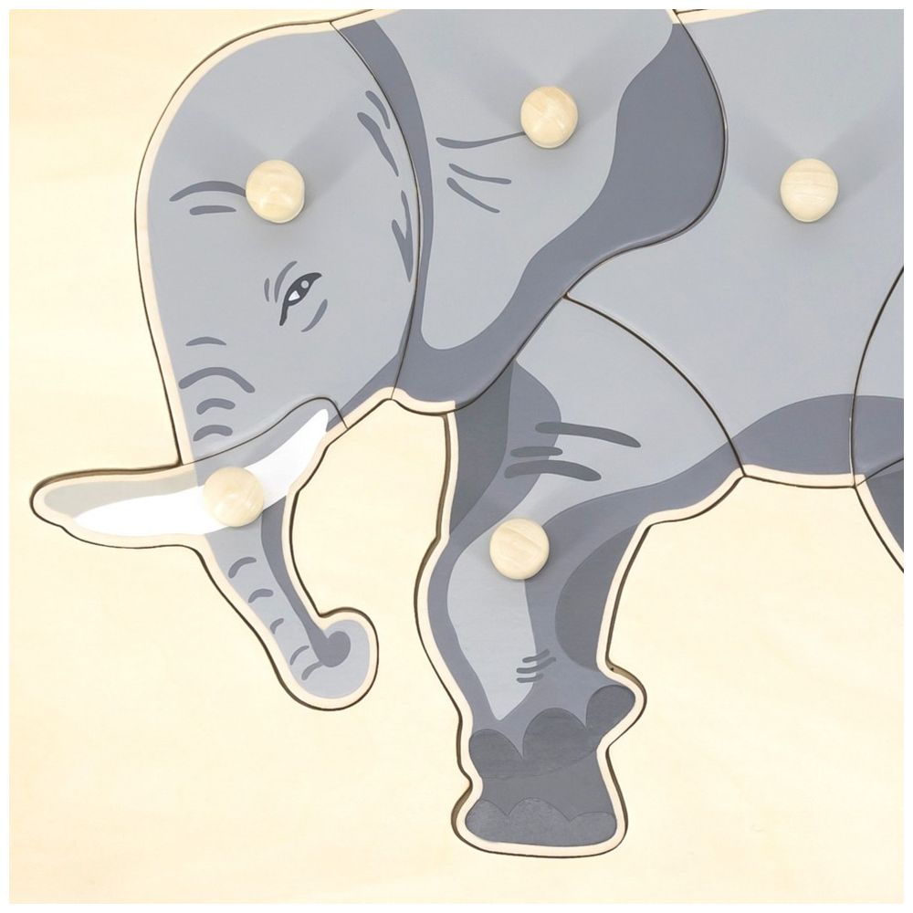 Viga - Personalized Elephant Knob Puzzle Wooden Toy - Multicolor - 8 Pcs