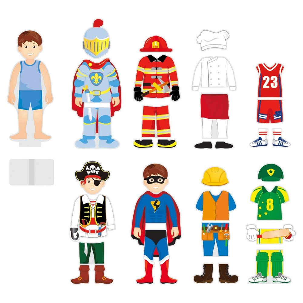 Viga - Personalized Wooden Magnetic Dress Up Boy Playset - Multicolor