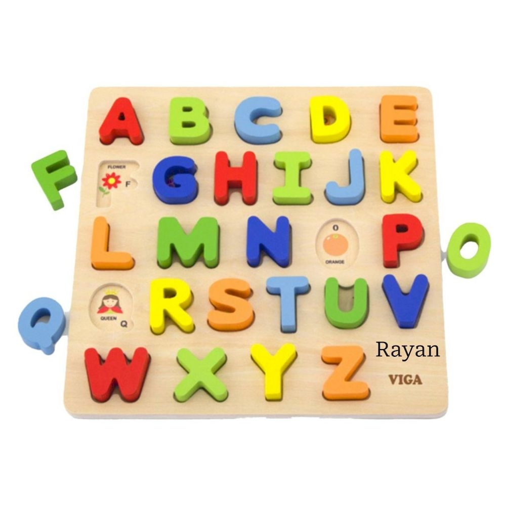 Viga - Personalized Uppercase Alphabets Block Puzzle - Multicolor - 26 Pcs