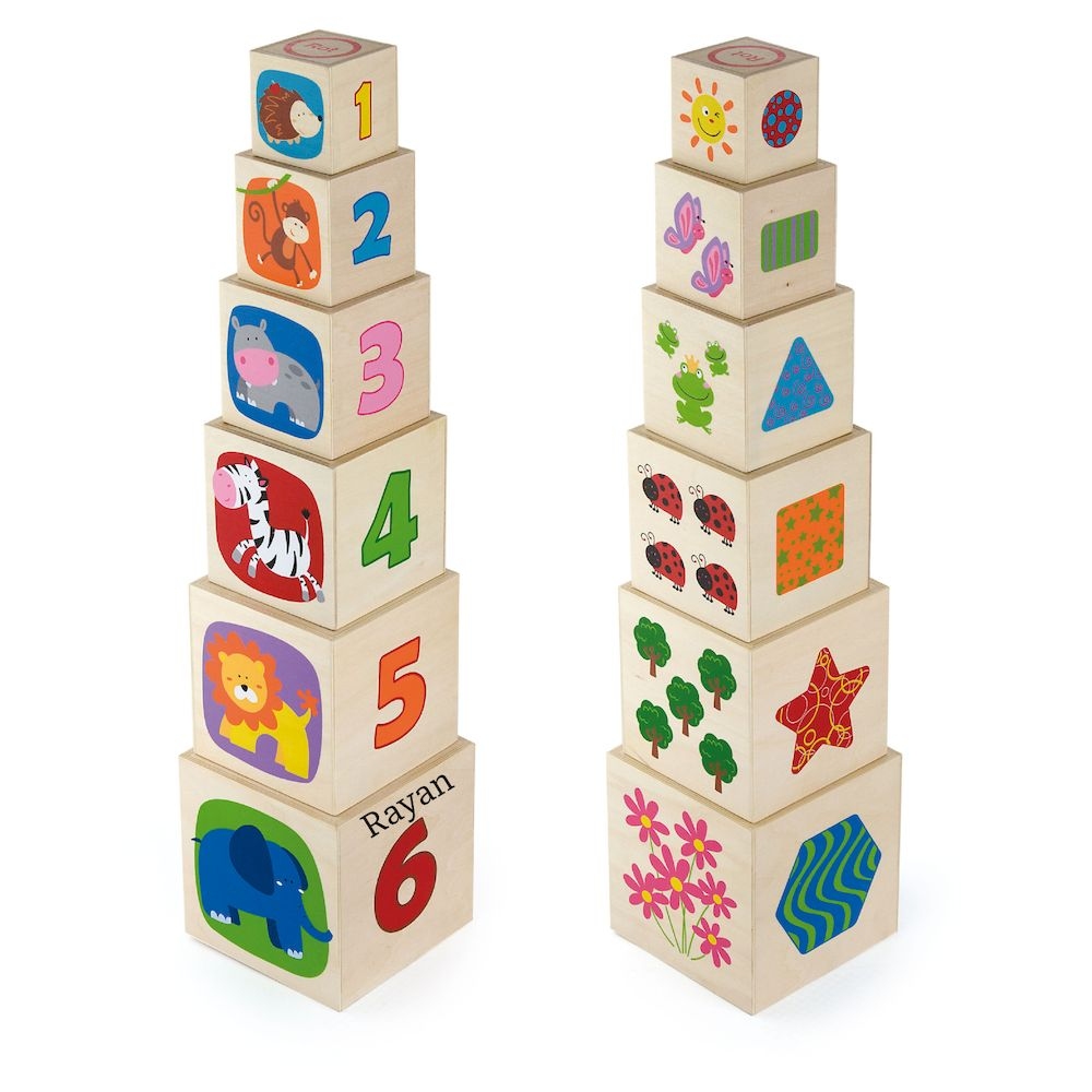 Viga - Personalized Educational Pyramid Nesting Stacking Blocks - Multicolor