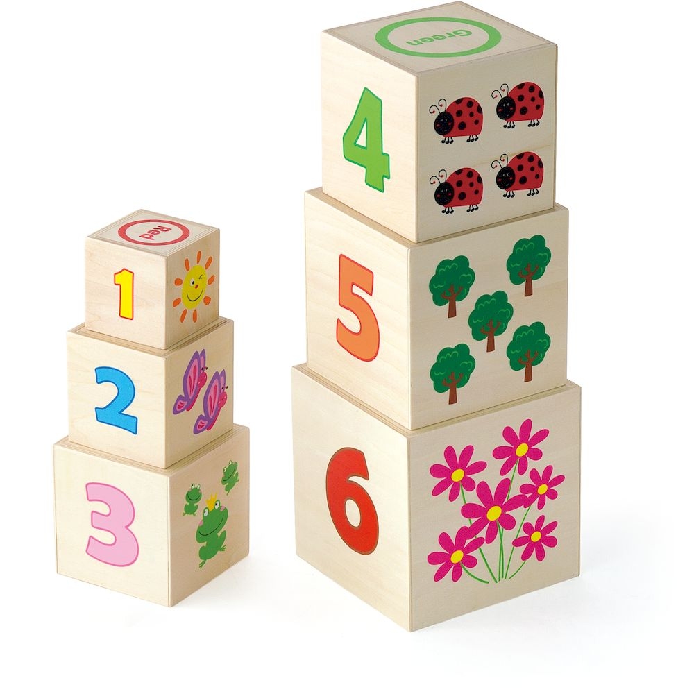 Viga - Personalized Educational Pyramid Nesting Stacking Blocks - Multicolor