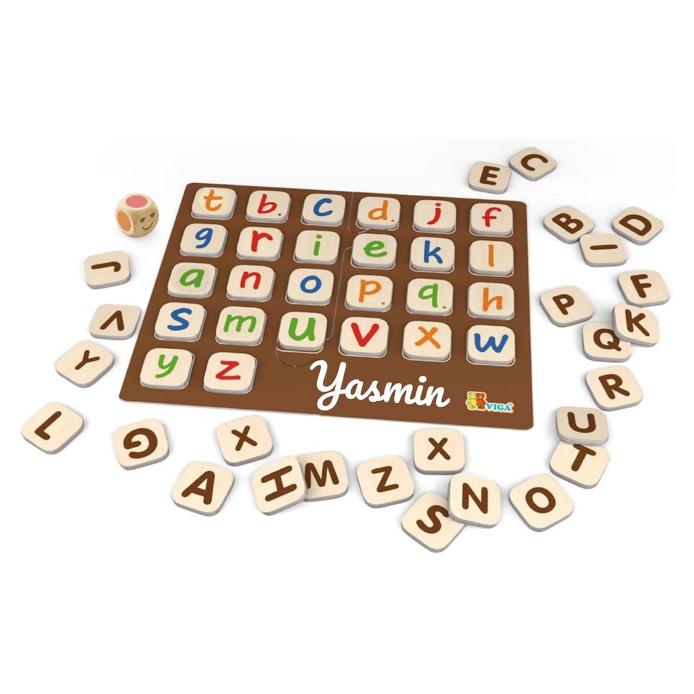 Viga - Personalized Wooden Learning Alphabet Matching Montessori Toy - Multicolor - 54 Pcs
