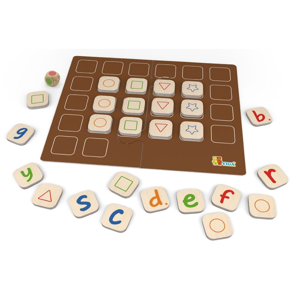Viga - Personalized Wooden Learning Alphabet Matching Montessori Toy - Multicolor - 54 Pcs