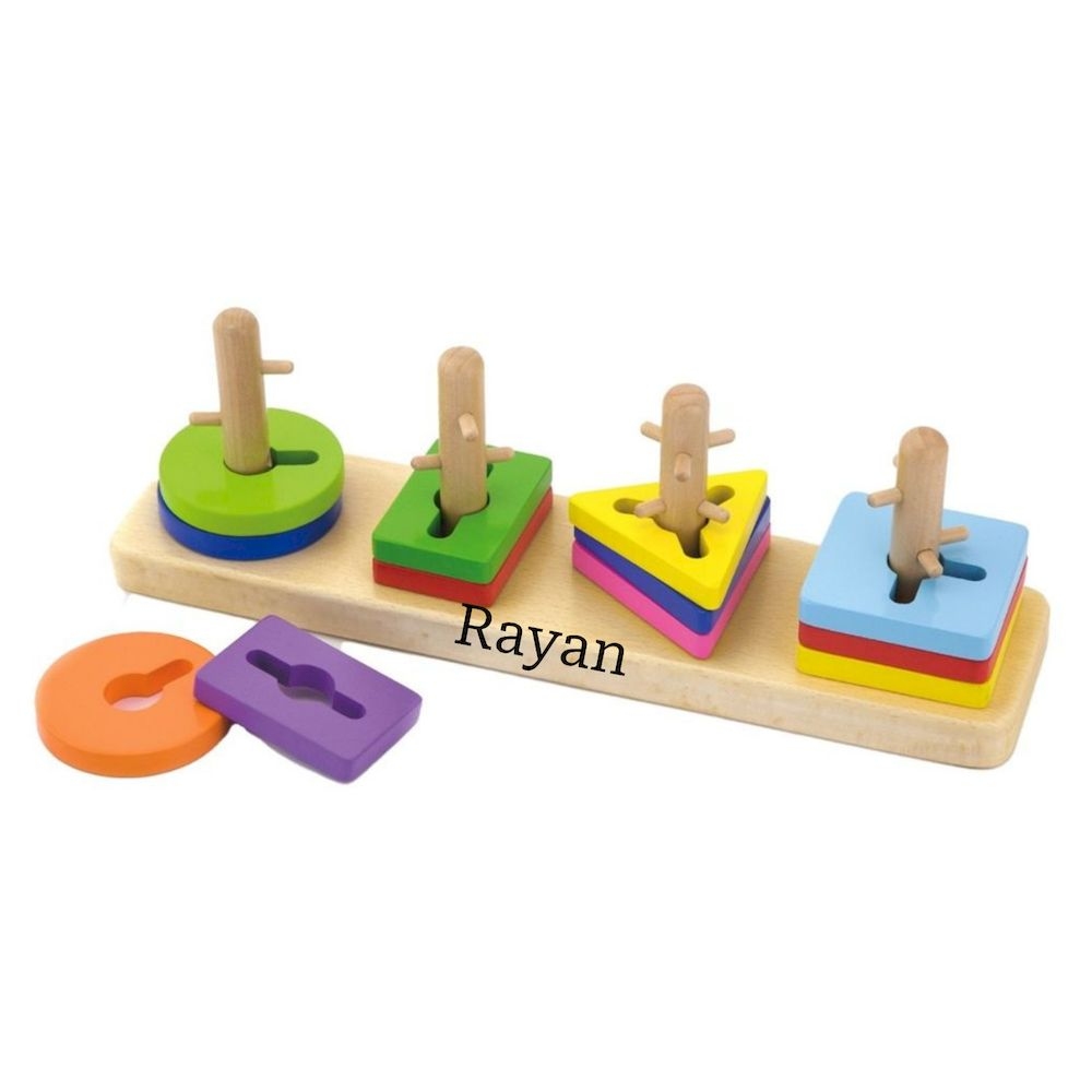Viga - Personalized Creative Shapes Stacking Puzzle - Multicolor - 12 Pcs