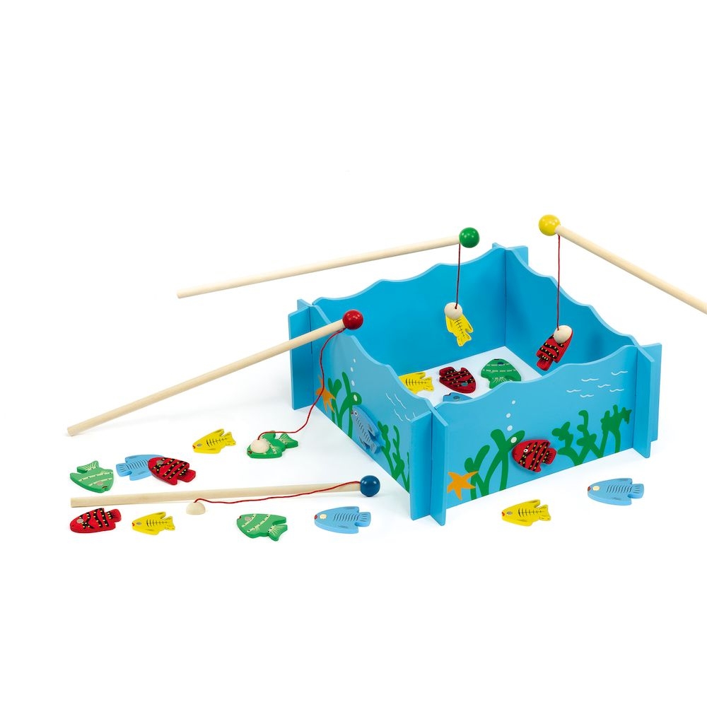 Viga - Personalized Wooden Fishing Game Magnetic Toy - Multicolor