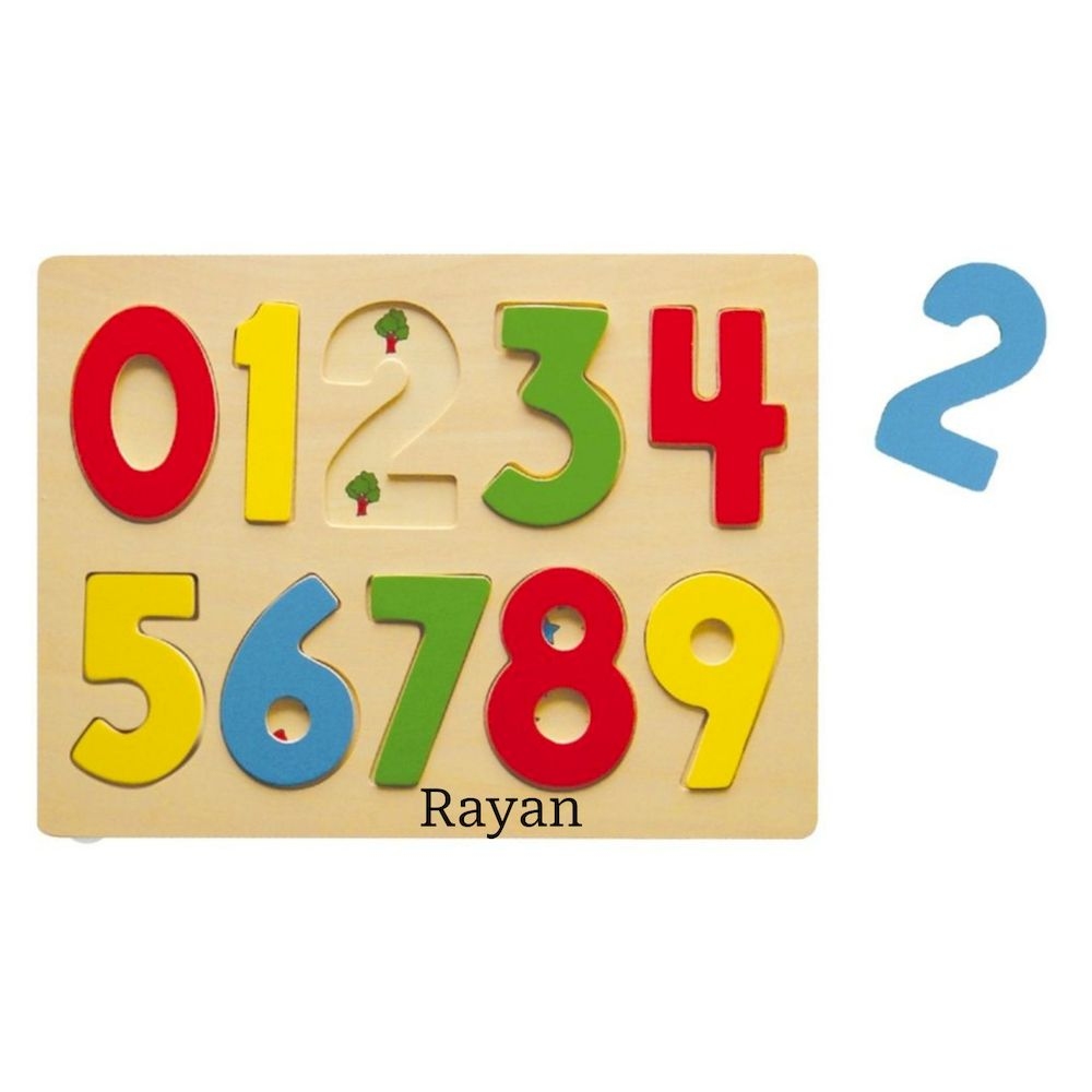 Viga - Personalized 0-9 Numbers Block Puzzle - Multicolor - 10 Pcs