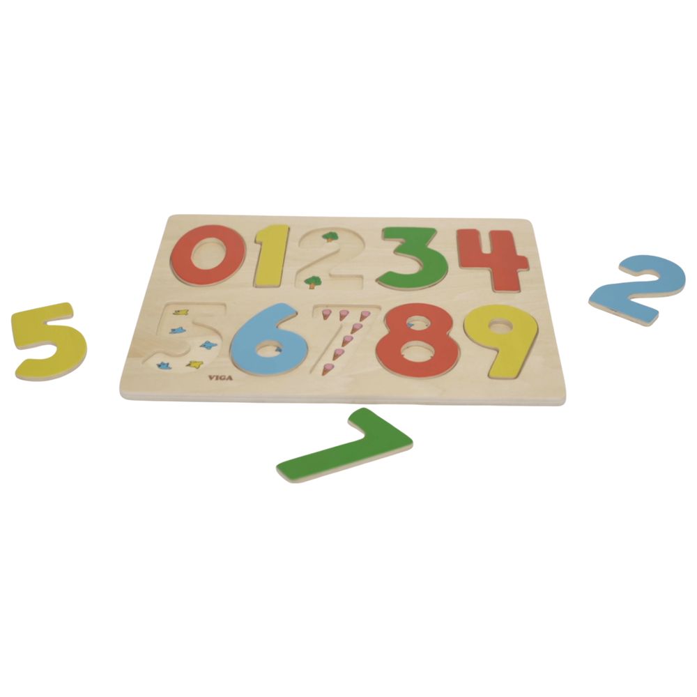 Viga - Personalized 0-9 Numbers Block Puzzle - Multicolor - 10 Pcs