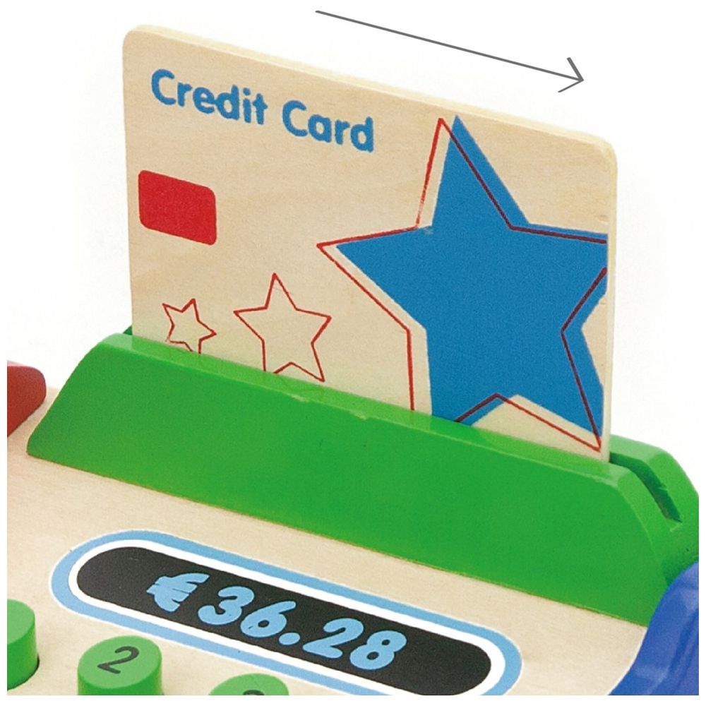 Viga - Personalized Wooden Cash Register Pretend Play Toy - Multicolor
