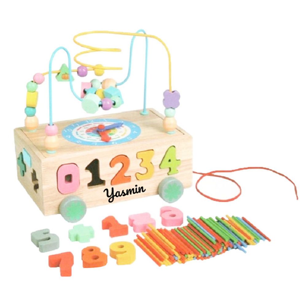 Factory Price - Personalized 4-In-1 Wooden Activity Cube - Number