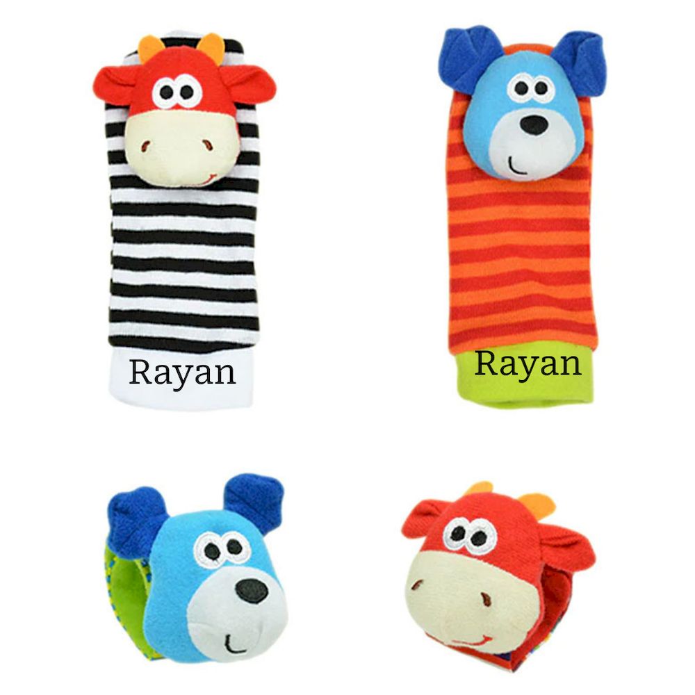Factory Price - Personalized Wrist Rattle And Foot Finder - Animal