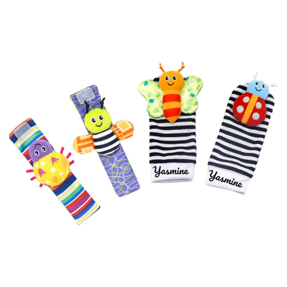 Factory Price - Personalized Wrist Rattle And Foot Finder - Butterfly