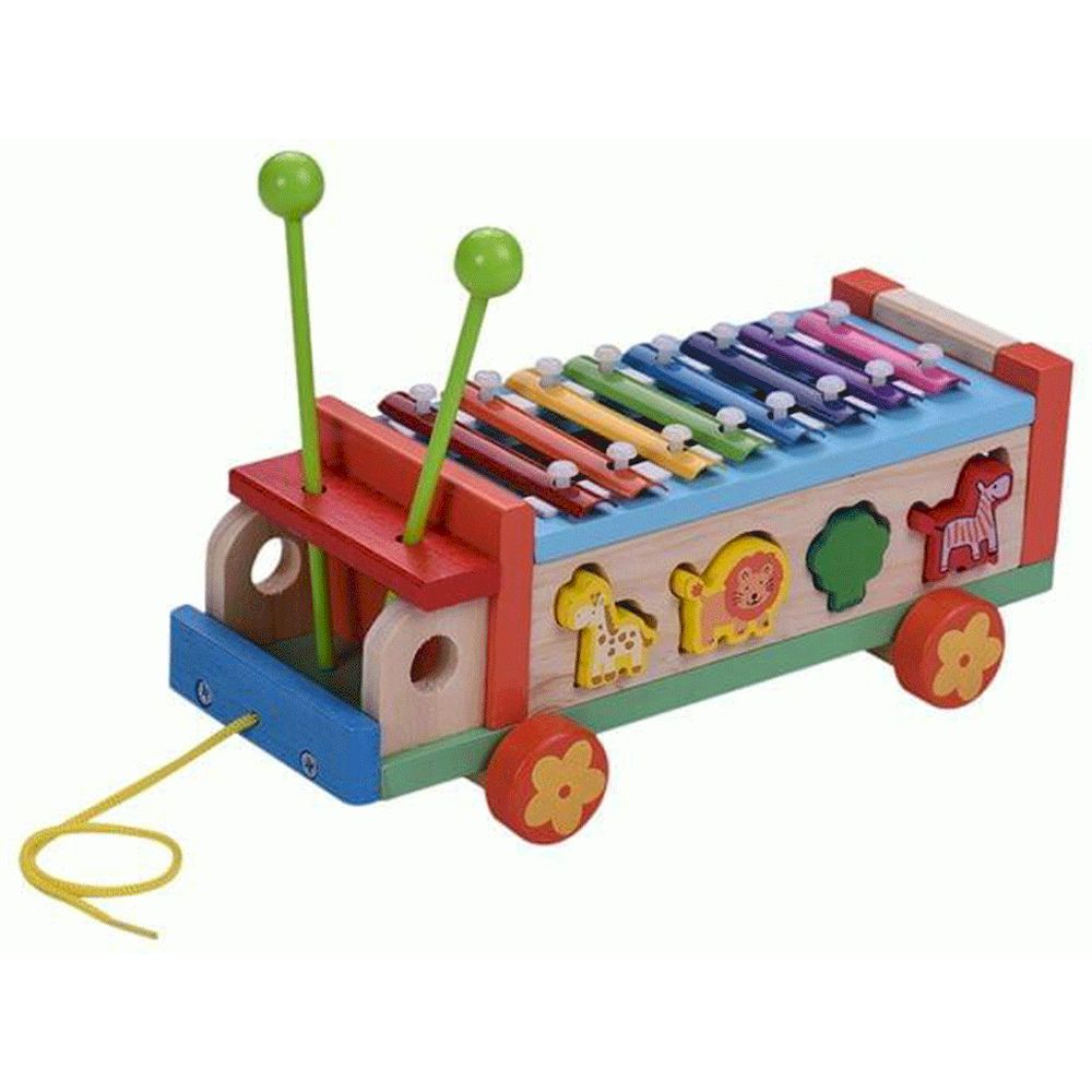 Factory Price - Personalized Wooden Xylophone Piano Car With 8 Tunes