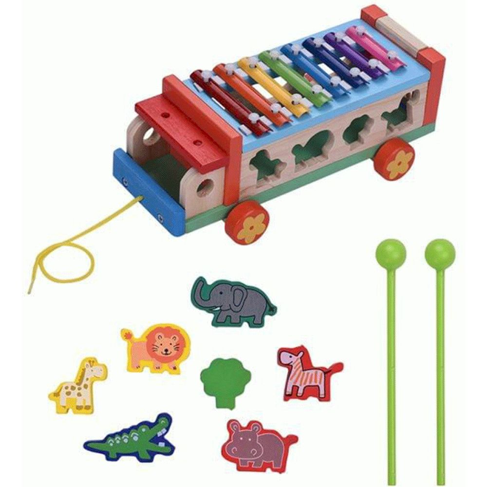 Factory Price - Personalized Wooden Xylophone Piano Car With 8 Tunes