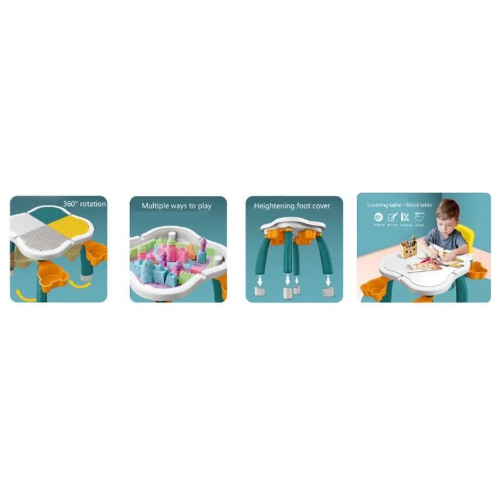 Little Learners - Personalized Multi-Functional Building Blocks Table And Chair 