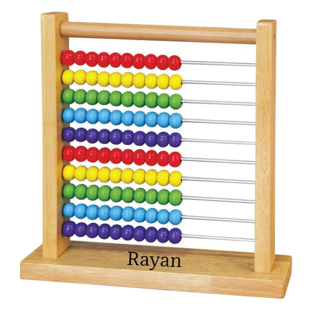 Viga - Personalized Wooden Abacus With Metal Bars - Multicolor