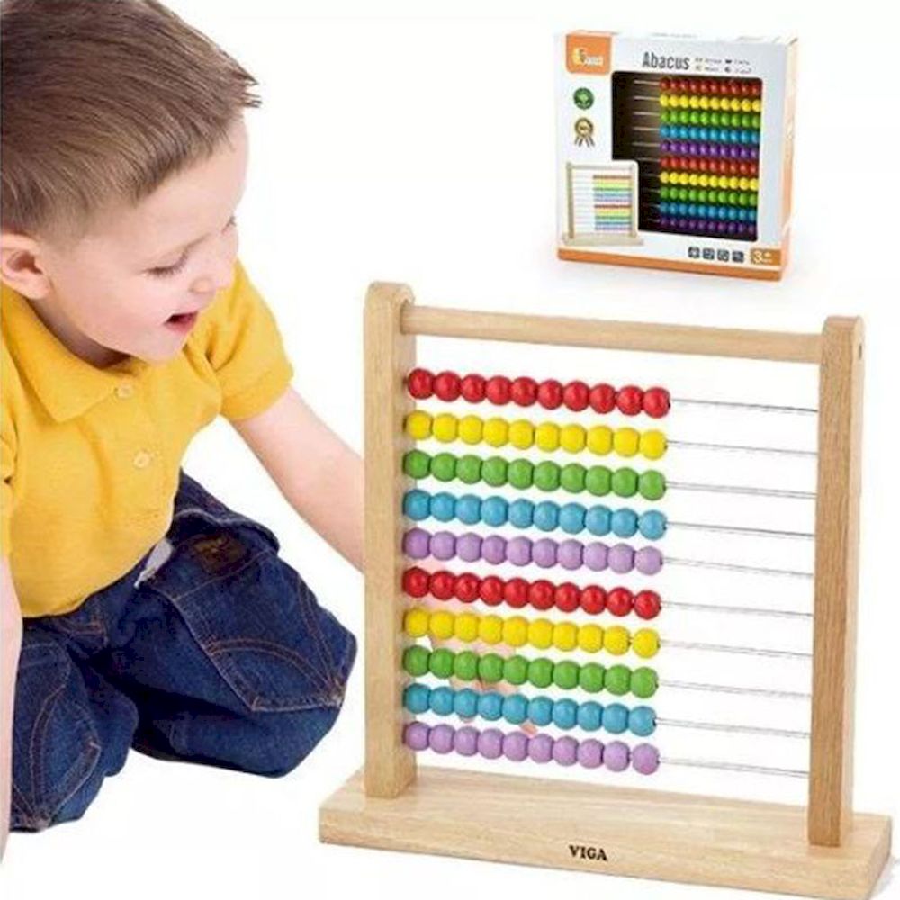Viga - Personalized Wooden Abacus With Metal Bars - Multicolor